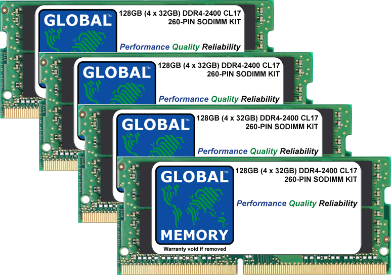 128GB (4 x 32GB) DDR4 2400MHz PC4-19200 260-PIN SODIMM MEMORY RAM KIT FOR DELL LAPTOPS/NOTEBOOKS